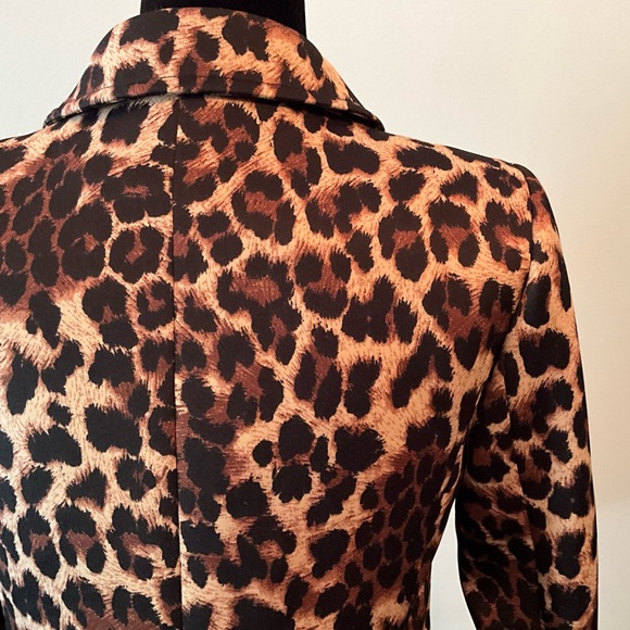 Tahari ASL Leopard Print Blazer Structured Jacket Business Profesional - Picture 10 of 11